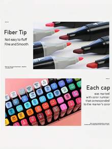 Dual-Head Colored Marker Set Sketch Markers 168 Colors Long-Lasting Fade-Resistant Suitable For Art, Drawing, Calligraphy, Journaling, Planners, Comic Design, Home, Studio, Office, Creative Tools, Art Supplies, Creative Painting Set - Sets - View 10