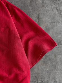 AXEPEAK Men's Short Sleeve Button-Down Pocket Casual Shirt - Red - View 3