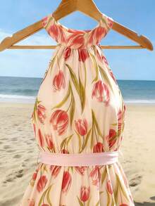 Balvessa Ladies Weave Elegant Long Summer Dresses - Pink - View 6