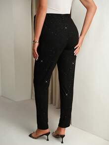 MaterniChic Quần dài thường ngày có túi và cạp điều chỉnh được, phù hợp cho phụ nữ mang thai. - màu đen - Xem 2