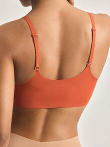Ocili Women's Minimalist Solid Color Seamless Comfortable Underwear - Burnt Orange - View 2