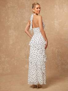 Lumalex 海滩波点印花露背垂褶领收腰多层荷叶边装饰连衣裙,适合毕业典礼、教师节等场合,尽显优雅气质。这款连衣裙既可作为夏季泳装,也可作为度假泳装,展现波西米亚风情,适合复活节、复活节、海滩、户外等各种场合。它层次丰富,设计精美,适合婚礼、宴会、成人礼等各种场合。高腰设计,尽显海滩时尚魅力。褶皱设计,尽显优雅女神风范,性感迷人。这款连衣裙适合女性穿着,是生日、夏季、休闲等各种场合的理想之选。此外,它还是一款波西米亚风女装,白色波点长裙,尽显优雅气质。 - 白色 - 查看 3