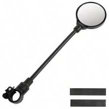 360° Adjustable Bicycle Rearview Mirror, Advanced Lens, Flexible Long Arm, Easy Installation, Suitable For Mountain Bikes, E-Bikes, And Light Vehicles - Black Plastic Frame: Frame, Pedal Accessories | Oval Mirror | Bicycle Accessories - Black - View 4