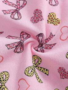7pcs Girls' Heart, Star, Line Print Cartoon Cute Fashionable Briefs For Older Tween Girl - Multicolor - View 5