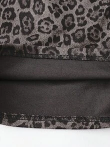 ROMWE MEN Men's Drawstring Waist Leopard Print Casual Versatile Daily Wear Shorts - Grey - View 4