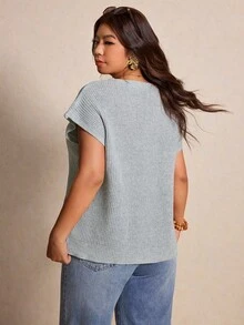 Elaquor Áo khoác cardigan dáng rộng thanh lịch kiểu Pháp, thêu hoa tối giản, cài kim loại, thích hợp mặc đi làm, áo len mỏng nhẹ cho nữ, mùa xuân/hè. - Xám - Xem 2