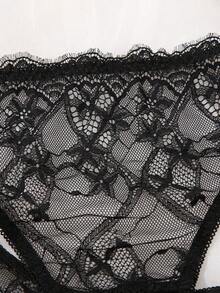DesireSculpt 2pcs Women's Underwear Set, Black Lace Bra With Underwire, Supportive & Sexy, Backless Design Lingerie Sets For Women Push Up Lingerie Set Push Up Bra And Panty Sets Bra Penty Set - Black - View 8