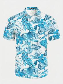 Manfinity RSRT Men's Tropical Print Casual Vacation Shirt, Holiday - Multicolor - View 3