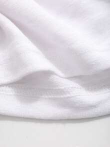 DAZY Solid Asymmetrical Neck Crop Tee,Back To School Clothes Preppy Tops - White - View 5