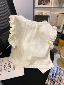 GlowEve Blusa elegante de verano de tejido liso para damas - Albaricoque - Ver 2