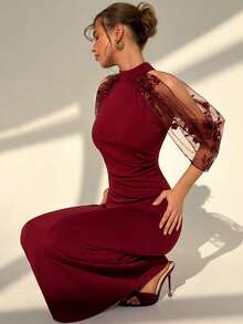 Franclia Đầm đỏ không tay ôm dáng dành cho nữ - Màu Đỏ Sâu - Xem 6
