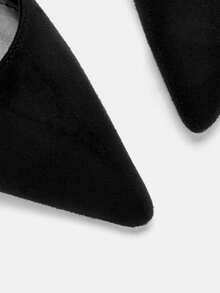 秋冬女士系带性感黑色细高跟绑带高跟鞋，优雅派对风 - 黑色 - 查看 8