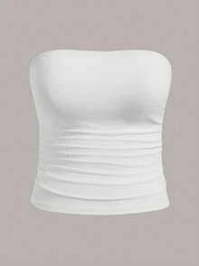 SHEIN CURVE+ 大码女装三件套基本款抹胸上衣套装 - 彩色 - 查看 7