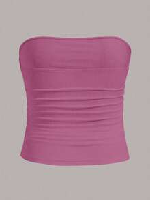 SHEIN CURVE+ 大码女装三件套抹胸上衣基础套装 - 彩色 - 查看 7