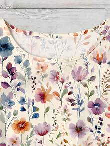 SHEIN VCAY Áo sơ mi nữ cỡ lớn kiểu dáng thường ngày thanh lịch cổ điển phong cách nghỉ lễ nhiệt đới giả len họa tiết hoa cổ tròn hai lớp tay ngắn bồng bềnh, quần áo mùa hè nữ, áo kiểu nữ sang trọng, trang phục thường ngày nữ, trang phục mùa xuân nữ, trang phục hoa cho nữ, trang phục mùa hè nữ, áo nữ mùa hè, áo nữ thường ngày, áo ngắn tay nữ, áo hoa nữ, áo tay bèo nữ. - Nhiều màu - Xem 3