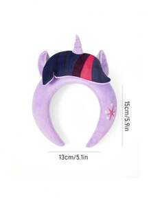 My Little Pony X SHEIN 1 pieza Diadema con diseño de pony adorable, forma tridimensional, adecuada para mayores de 12 años, color morado. - Morado - Ver 3