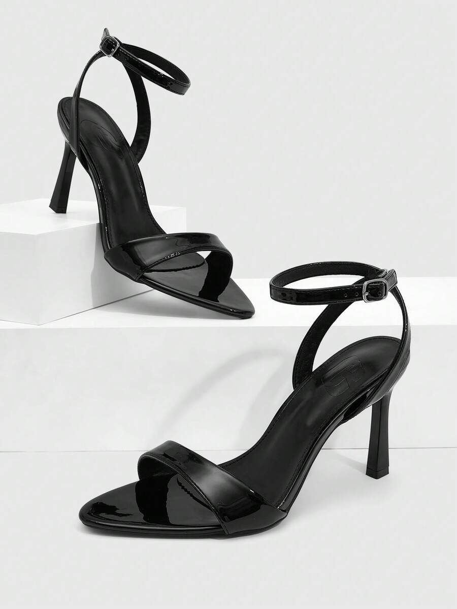 CUCCOO SZL Ladies Shoes Adjustable Simple Black With High-Heeled Sandals, Suitable For Daily Casual Wear, Spring, Spring Break, Easter, Prom Prom Heels Summer Shoes - Black - View 1