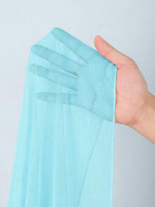 Swim Basics 女士度假休闲纯色罩衫及半身裙套装 - 藍色 - 查看 7