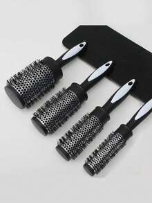 3pcs Black And White Roller Comb - Dense Tooth Comb Pointed Tail Comb Hair Clip, Used For Easy And Smooth Curly And Straight Hair Styling - Plastic Bristle Normal Hairstyle Roller Comb, With ABS Plastic Handle, Portable Professional Styling Tool - Multicolor - View 1
