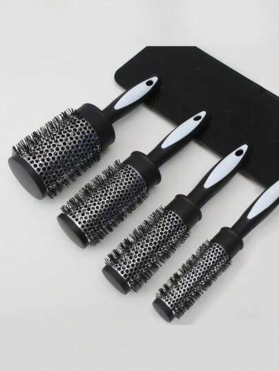 3pcs Black And White Roller Comb - Dense Tooth Comb Pointed Tail Comb Hair Clip, Used For Easy And Smooth Curly And Straight Hair Styling - Plastic Bristle Normal Hairstyle Roller Comb, With ABS Plastic Handle, Portable Professional Styling Tool