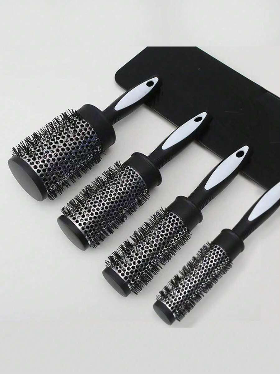 3pcs Black And White Roller Comb - Dense Tooth Comb Pointed Tail Comb Hair Clip, Used For Easy And Smooth Curly And Straight Hair Styling - Plastic Bristle Normal Hairstyle Roller Comb, With ABS Plastic Handle, Portable Professional Styling Tool - Multicolor - View 1