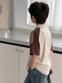 Dazy Kids Tween Boy Casual Colorblock T-Shirt, Summer - Khaki - View 2