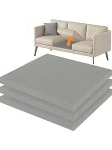 1/2/3件装高密度泡沫沙发垫支撑垫，防塌陷座垫内芯，适用于客厅沙发扶手椅 - 灰色 - 查看 2