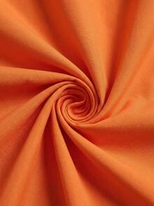 Travachic Plus Size Solid Color Loose High Waist Straight Leg Pants, Casual Suitable For Daily Wear - Orange - View 7