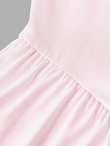 Đầm thể thao thường ngày màu trơn kiểu racerback cho bé gái tuổi teen - Hồng - Xem 5