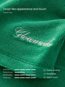 GLOWMODE Top de un solo hombro con logo bordado, cuello halter, ajuste ceñido, de longitud de cintura, de material transpirable y suave para uso casual diario al aire libre - Verde - Ver 4