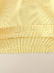 SHEIN 2件套女婴休闲Polo衫套装，春夏款 - 黃色 - 查看 7