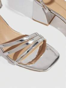 CUCCOO SZL Damen Mode High Heel Sandalen - Silber - Übersicht 5