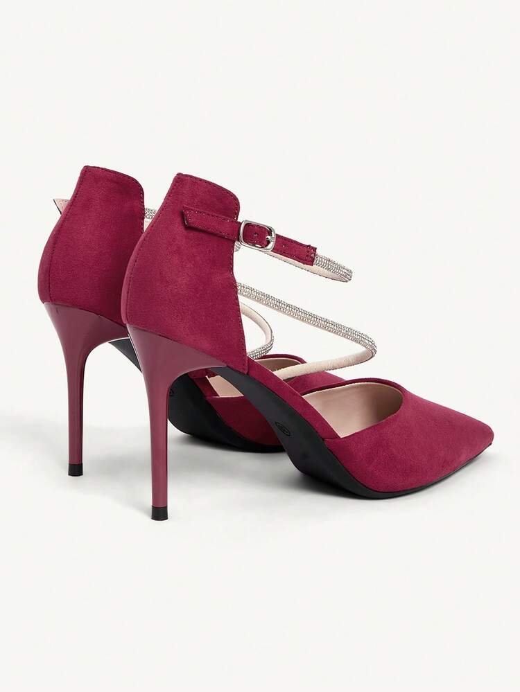 CUCCOO CHICEST Women's Fashionable Elegant Crystal Decorated Pointed Toe Pumps Summer Shoes Wedding Shoes Bride Shoes