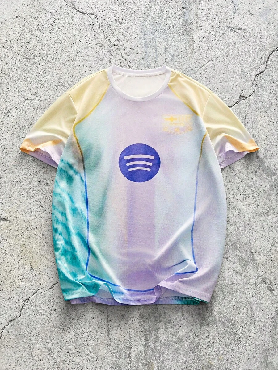 Camiseta de fútbol para hombres y sudadera deportiva de cuello redondo con estampado de dibujos animados, cómoda y adecuada para partidos de fútbol, entrenamiento, uso casual, regalo - Multicolor - Ver 1