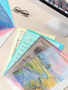 5/10pcs A4 Clear PP Document Bags, Waterproof Plastic File Folders Envelopes For Office School Supplies - Document Bag - View 5