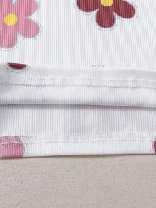 SHEIN 女童两件套度假夏季沙滩无袖上衣和宽松直筒裤套装，适合假日旅行 - 棕色 - 查看 8