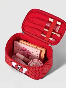 Betty Boop | ROMWE Betty Boop | Bolsa de almacenamiento portátil de gran capacidad con lazo de ROMWE, bolsa de cosméticos portátil para viajes - Rojo - Ver 8