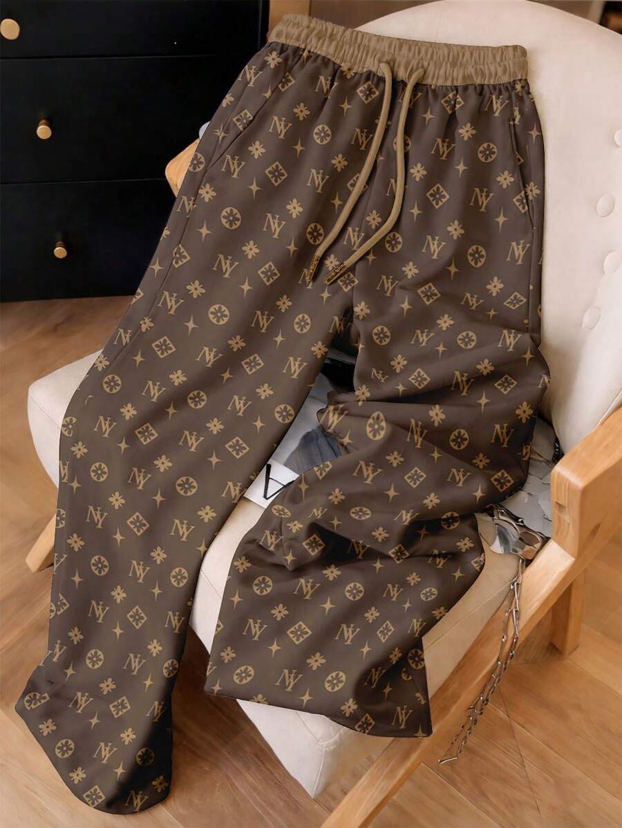 Resyla Fall Women's Minimalist Printed Casual Trousers - Multicolor - View 1