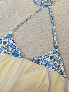 Glimmora Y2K 夏季度假风露背吊带印花上衣，二合一露背上衣，简约度假风，清新花卉印花，适合派对、约会、海滩、嘉年华等各种场合，是夏季的完美之选。沙滩上衣，二合一沙滩装，女士沙滩上衣，印花沙滩装，百搭沙滩上衣。 - 彩色 - 查看 6