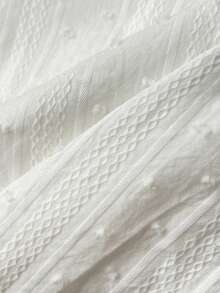 Elamini 春夏休闲度假方领收腰棉质白色连衣裙（女款） - 白色 - 查看 7