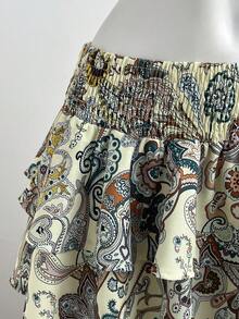 Elamini Women's Bohemian Print Short Flared Skirt - Multicolor - View 3
