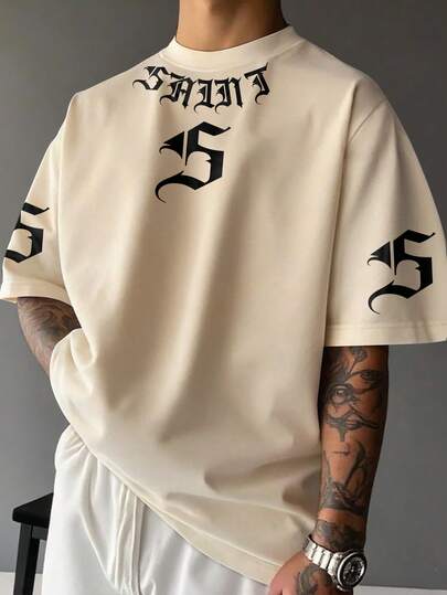 Manfinity EMRG 男士休闲印花圆领短袖T恤