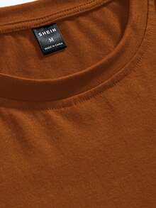 Manfinity EMRG Letter Print Casual T-Shirt For Men - Orange - View 5