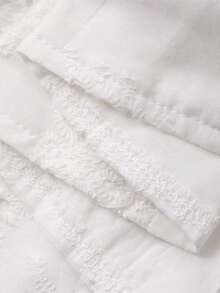 Dazy Plus Camiseta de encaje ajustada y elástica, color blanco versátil, para /verano - Blanco - Ver 3