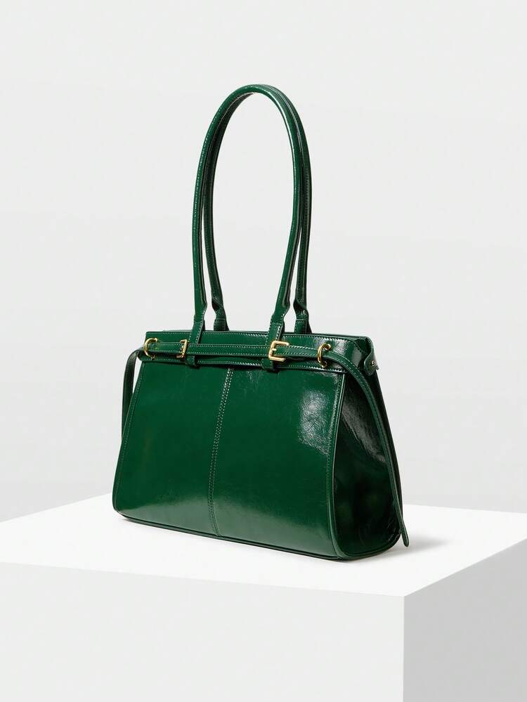 WOMEN'S SIMPLE & FASHIONABLE BUCKLE DETAIL ELEGANT COMMUTER SHOULDER BAG, EYE-CATCHING WORK BAGS FOR WOMEN, BAG FOR WOMEN ELEGANT, LUXURY