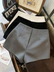 Franclia 女士时尚灰色超短裤，春夏款 - 灰色 - 查看 2