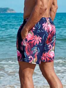 VIVINTIMO Short Black Animal Print Beach Shorts For Men With Bright Flamingo Pattern And Pockets Men Flamingo Swim Shorts Pink Swim Trunks Tropical Swim Trunks Men Men Floral Swim Trunks Pink Flamingo Swim Trunks Mens Flamingo Shorts Pink Men Swim Trunk Pink Flamingo Swim Shorts Pink Men Swim Trunks Men Flamingo Swim Trunks - Black - View 5