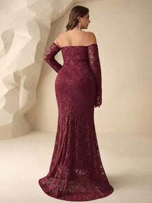 Coutiva 奢华串珠晚礼服，高端正式礼服，优雅名媛高级定制 - 酒紅色 - 查看 2