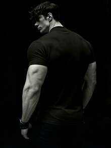RISE LYT Áo thun thể thao tay ngắn cổ đứng thường ngày mùa hè dành cho nam Quần áo tập luyện Áo thun chạy bộ & Áo ba lỗ Áo ôm cổ tròn - màu đen - Xem 2