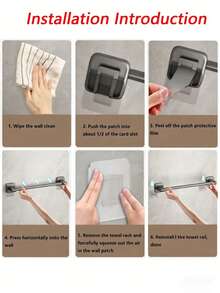 50/40/30CM Toallero, Barra de toallas de baño, Soporte de toallas montado en la pared con adhesivo, Toallero, Percha para toallas de mano, Toallero para toallas de mano y rostro, Barra de toallas, Gris mate sin taladro, Soporte para ropa resistente, Almacenamiento y organización de baño, Accesorios de ferretería, Gabinete y almacenamiento de cocina, Artículos para el hogar, Impermeable - Gris - Ver 5